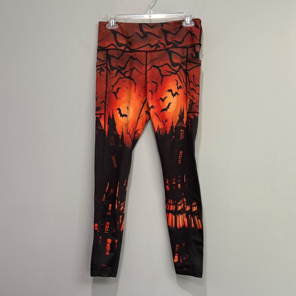 Constantly Varied Gear CVG Halloween Haunted House Leggings Pockets Medium